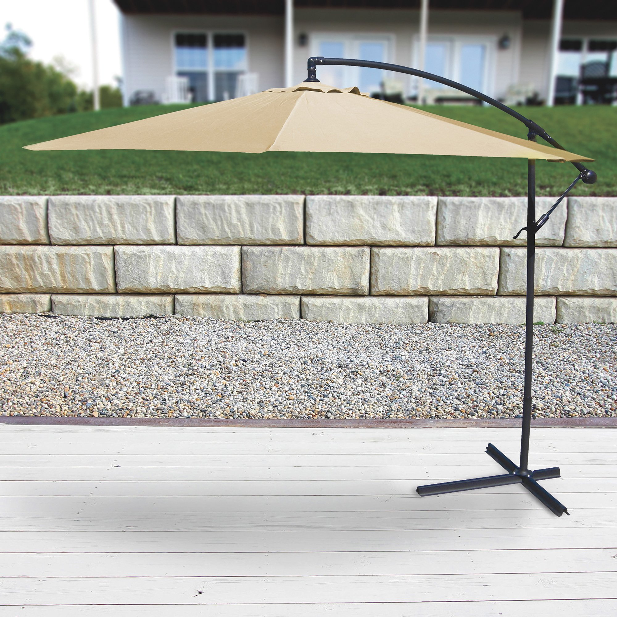 Jordan Manufacturing 10ft. Steel Offset Crank Patio Umbrella Northern